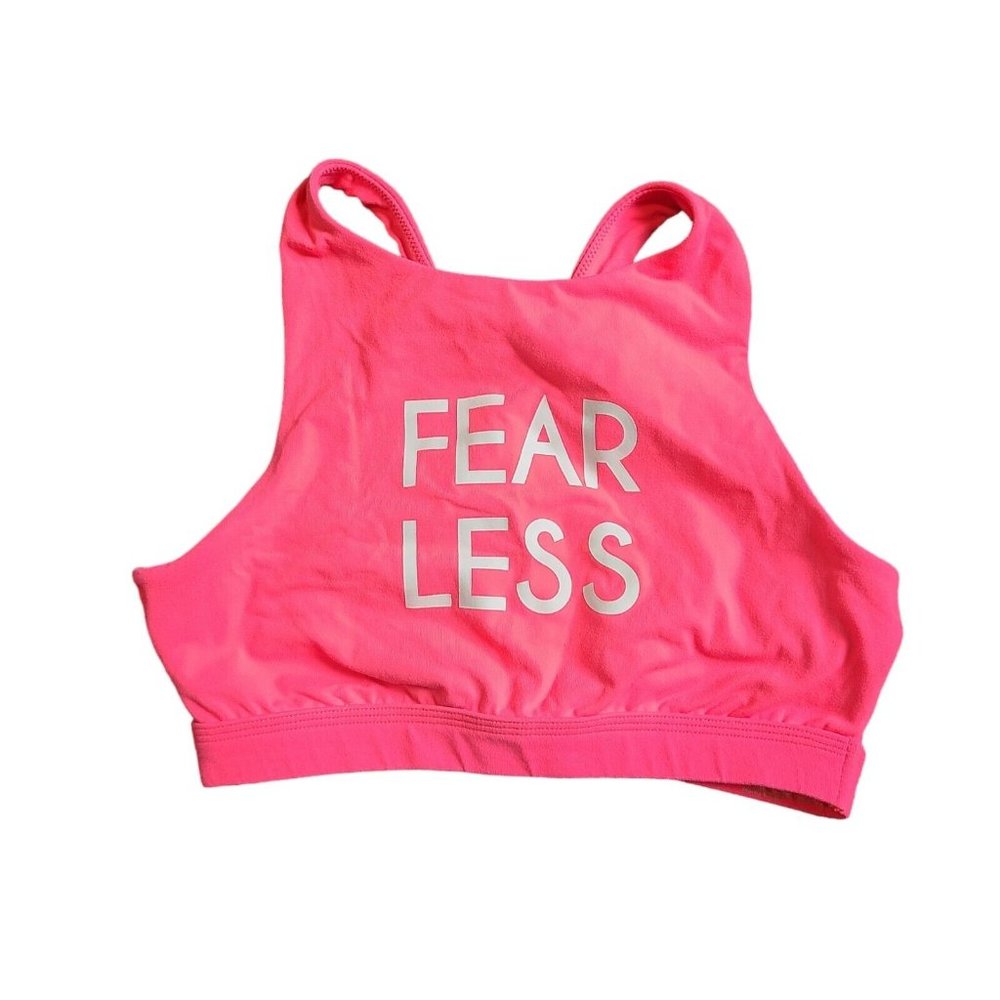 Aerie Chill Play Move Sports Bra Comfort Stretch FEARLESS pink Size Small WT008